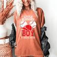 Little Slugger Boy Coming Soon Baby Announcement Baseball Women's Comfort Colors T-Shirt Yam
