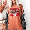 Loud Proud Baseball Mom Red Team Leopard Baseball Mom Squad Women's Comfort Colors T-Shirt Yam