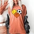 Mom Sports Heart Soccer Basketball Baseball Softball Women's Comfort Colors T-Shirt Yam Mom Sports Heart Soccer Basketball Baseball Softball Women's Comfort Colors T-Shirt Yam