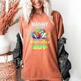 Nanny Of The Birthday Boy Baseball Football Colorful Women's Comfort Colors T-Shirt Yam