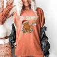 Oh Snap Gingerbreadman Christmas Baseball Humor Women's Comfort Colors T-Shirt Yam