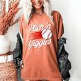Pitch 'n Giggles Baseball Player Women Baseball Mom Women's Comfort Colors T-Shirt Yam