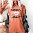 Pitches Be Crazy Baseball Moms Softball Players Hey Batter Women's Comfort Colors T-Shirt Yam Pitches Be Crazy Baseball Moms Softball Players Hey Batter Women's Comfort Colors T-Shirt Yam