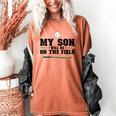 My Son Will Be On The Field Baseball Mom Women's Comfort Colors T-Shirt Yam My Son Will Be On The Field Baseball Mom Women's Comfort Colors T-Shirt Yam