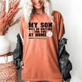 My Son Will Be Waiting For You At Home Baseball Mom Women's Comfort Colors T-Shirt Yam