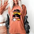 Spanish Baseball Mom Messy Bun Spain Baseball Girl Women's Comfort Colors T-Shirt Yam