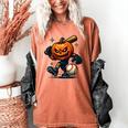 Spooky Halloween Scary Pumpkin Baseball Player Witchy Vibes Women's Comfort Colors T-Shirt Yam Spooky Halloween Scary Pumpkin Baseball Player Witchy Vibes Women's Comfort Colors T-Shirt Yam