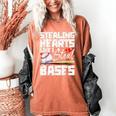 Stealing Hearts Like I Steal Bases Baseball Valentines Women's Comfort Colors T-Shirt Yam Stealing Hearts Like I Steal Bases Baseball Valentines Women's Comfort Colors T-Shirt Yam