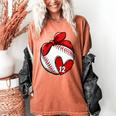 Womens Custom Baseball Mom Number 12 Heart For Mom Mommy Women's Comfort Colors T-Shirt Yam