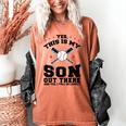 Yes This Is My Son Out There Baseball Mom Women's Comfort Colors T-Shirt Yam