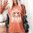 Yes This Is My Son Out Baseball Mom Women's Comfort Colors T-Shirt Yam