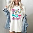 100 Days Of School Boys Kids 100th Day Of School Baseball Women's Comfort Colors T-Shirt Ivory