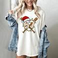 67 Baseball Xmas Lights Santa Hat Holiday Women's Comfort Colors T-Shirt Ivory