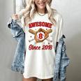 8 Year Old Boys Awesome Since 2018 Baseball Birthday Women's Comfort Colors T-Shirt Ivory