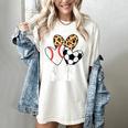 Ball Mom Soccer Baseball Mom Heart Women's Comfort Colors T-Shirt Ivory