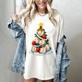 Baseball Christmas Tree Lights Santa Sport Player Lover Xmas Women's Comfort Colors T-Shirt Ivory