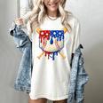 Baseball Drip American Flag Home Plate 4th Of July Patriotic Women's Comfort Colors T-Shirt Ivory Baseball Drip American Flag Home Plate 4th Of July Patriotic Women's Comfort Colors T-Shirt Ivory