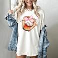 Baseball Drip Ice Cream Coquette Pink Bow Baseball Player Women's Comfort Colors T-Shirt Ivory