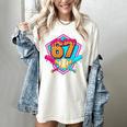 Baseball Drip Jersey Number 67 For Players & 67th Birthday Women's Comfort Colors T-Shirt Ivory Baseball Drip Jersey Number 67 For Players & 67th Birthday Women's Comfort Colors T-Shirt Ivory