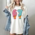 Baseball Ice Cream Drip 6 7 Kids 67 Birthday Women's Comfort Colors T-Shirt Ivory