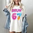 Baseball Ice Cream Drip Number 67 Player Or 67th Birthday Women's Comfort Colors T-Shirt Ivory