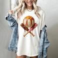 Baseball Ice Cream Drip Style Melting Ice Cream Youth Teen Women's Comfort Colors T-Shirt Ivory