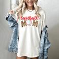 Baseball Mom Leopard Print Cute Mother's Day Sport Lover Women's Comfort Colors T-Shirt Ivory