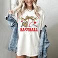 Baseball Mom Leopard Heart Mother's Day Girls Women's Comfort Colors T-Shirt Ivory