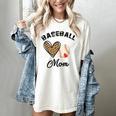 Baseball Mom Leopard Heart Baseball Player Kids Women's Comfort Colors T-Shirt Ivory
