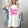 Baseball Mom And Pink Grid Sports Mother Mama Player Women's Comfort Colors T-Shirt Ivory