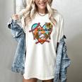 Baseball Mom Valentine Leopard Heart Softball Mother's Day Women's Comfort Colors T-Shirt Ivory