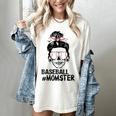 Baseball Momster Messy Bun Skull Mom For Women Halloween Women's Comfort Colors T-Shirt Ivory