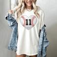 Baseball Number 11 Distressed Heart For Baseball Moms Women's Comfort Colors T-Shirt Ivory Baseball Number 11 Distressed Heart For Baseball Moms Women's Comfort Colors T-Shirt Ivory
