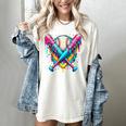 Baseball Player Ice Cream Drip Women's Comfort Colors T-Shirt Ivory Baseball Player Ice Cream Drip Women's Comfort Colors T-Shirt Ivory