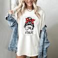 Bleached Tia Life Soccer Messy Bun Baseball Game Day Women's Comfort Colors T-Shirt Ivory Bleached Tia Life Soccer Messy Bun Baseball Game Day Women's Comfort Colors T-Shirt Ivory