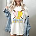 Bonus Mom Of Both Half Baseball Softball Ice Cream Drip Women's Comfort Colors T-Shirt Ivory Bonus Mom Of Both Half Baseball Softball Ice Cream Drip Women's Comfort Colors T-Shirt Ivory