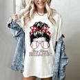 Busy Raising Ballers Messy Bun Funny Baseball Mom Women's Comfort Colors T-Shirt Ivory