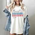Busy Raising Ballers Retro Groovy Baseball Mom Outfit Women's Comfort Colors T-Shirt Ivory Busy Raising Ballers Retro Groovy Baseball Mom Outfit Women's Comfort Colors T-Shirt Ivory