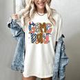 Checkered Leopard Game Day Baseball Men Women Kids Women's Comfort Colors T-Shirt Ivory