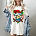 Christmas Baseball Ice Cream Drip Santa Baseball Player Kids Women's Comfort Colors T-Shirt Ivory