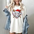 Christmas Baseball Santa Hat For Baseball Players Fans Women's Comfort Colors T-Shirt Ivory