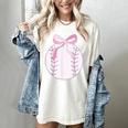 Coquette Baseball Mom Pink Bow Baseball Mama Women's Comfort Colors T-Shirt Ivory Coquette Baseball Mom Pink Bow Baseball Mama Women's Comfort Colors T-Shirt Ivory