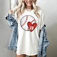 Custom Baseball Mom Number 28 Heart For Mom Mommy Women's Comfort Colors T-Shirt Ivory