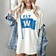 Fly The W Chicago Baseball Winning Flag Distressed Premium Tri-Blend Women's Comfort Colors T-Shirt Ivory