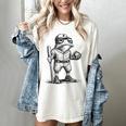 Frog Basketbal Men Women Grumpy Frog Playing Baseball Women's Comfort Colors T-Shirt Ivory