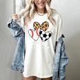Game Day Vibes Soccer Baseball Mom Heart Women's Comfort Colors T-Shirt Ivory