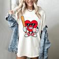 Heart Playing Baseball Valentines Day Women's Comfort Colors T-Shirt Ivory Heart Playing Baseball Valentines Day Women's Comfort Colors T-Shirt Ivory