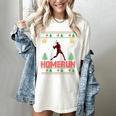 Ho Ho Homerun Xmas Sports Player Baseball Ugly Christmas Women's Comfort Colors T-Shirt Ivory Ho Ho Homerun Xmas Sports Player Baseball Ugly Christmas Women's Comfort Colors T-Shirt Ivory