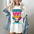 HUGvyn I Survived 100 Days Baseball Teacher Ice Cream Drip Women's Comfort Colors T-Shirt Ivory HUGvyn I Survived 100 Days Baseball Teacher Ice Cream Drip Women's Comfort Colors T-Shirt Ivory