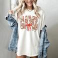 Leopard Checkered Game Day Baseball Coquette Bow Women Girls Women's Comfort Colors T-Shirt Ivory Leopard Checkered Game Day Baseball Coquette Bow Women Girls Women's Comfort Colors T-Shirt Ivory